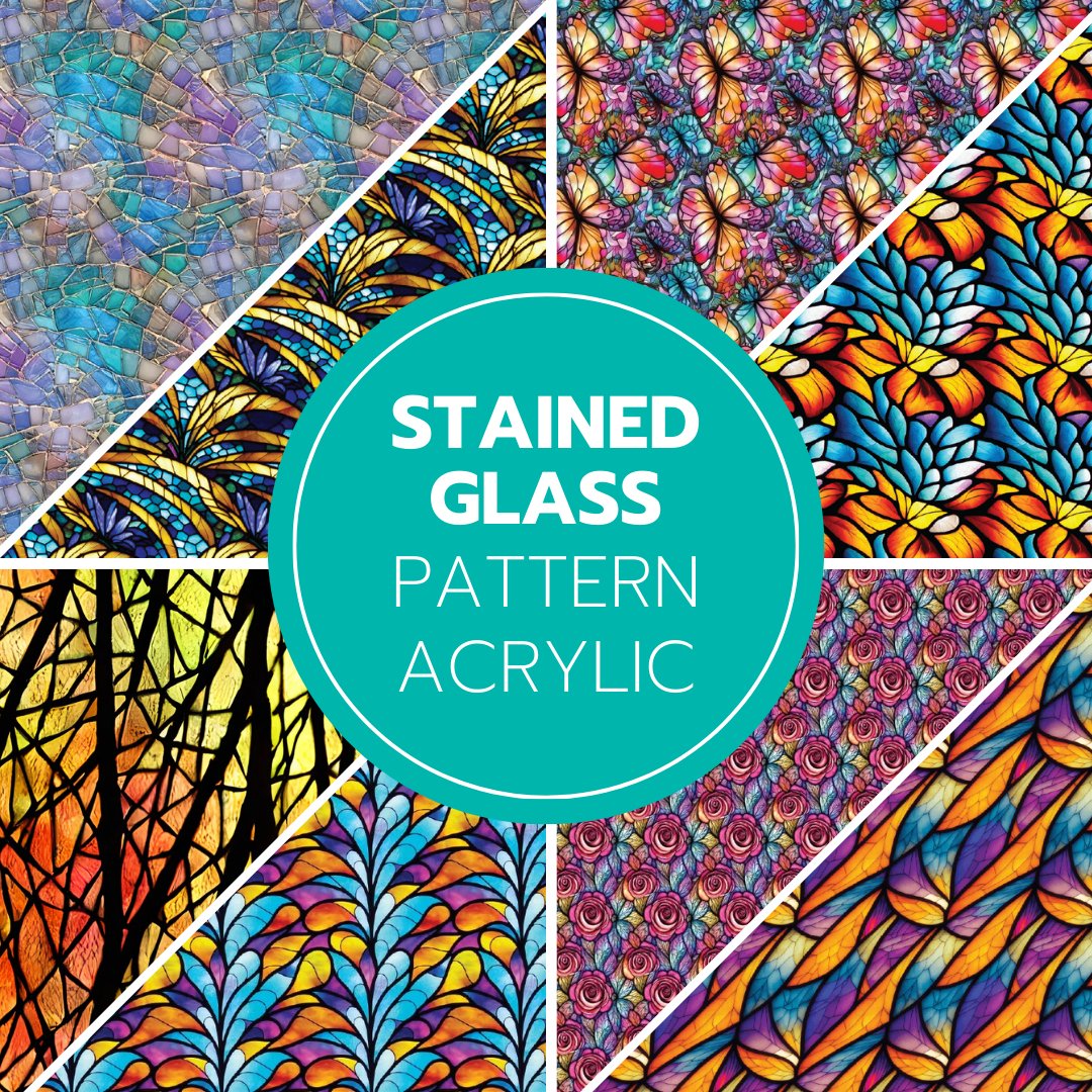 Transparent Stained Pattern Stained Glass Pattern Acrylic Sheets – Custom Made Better
