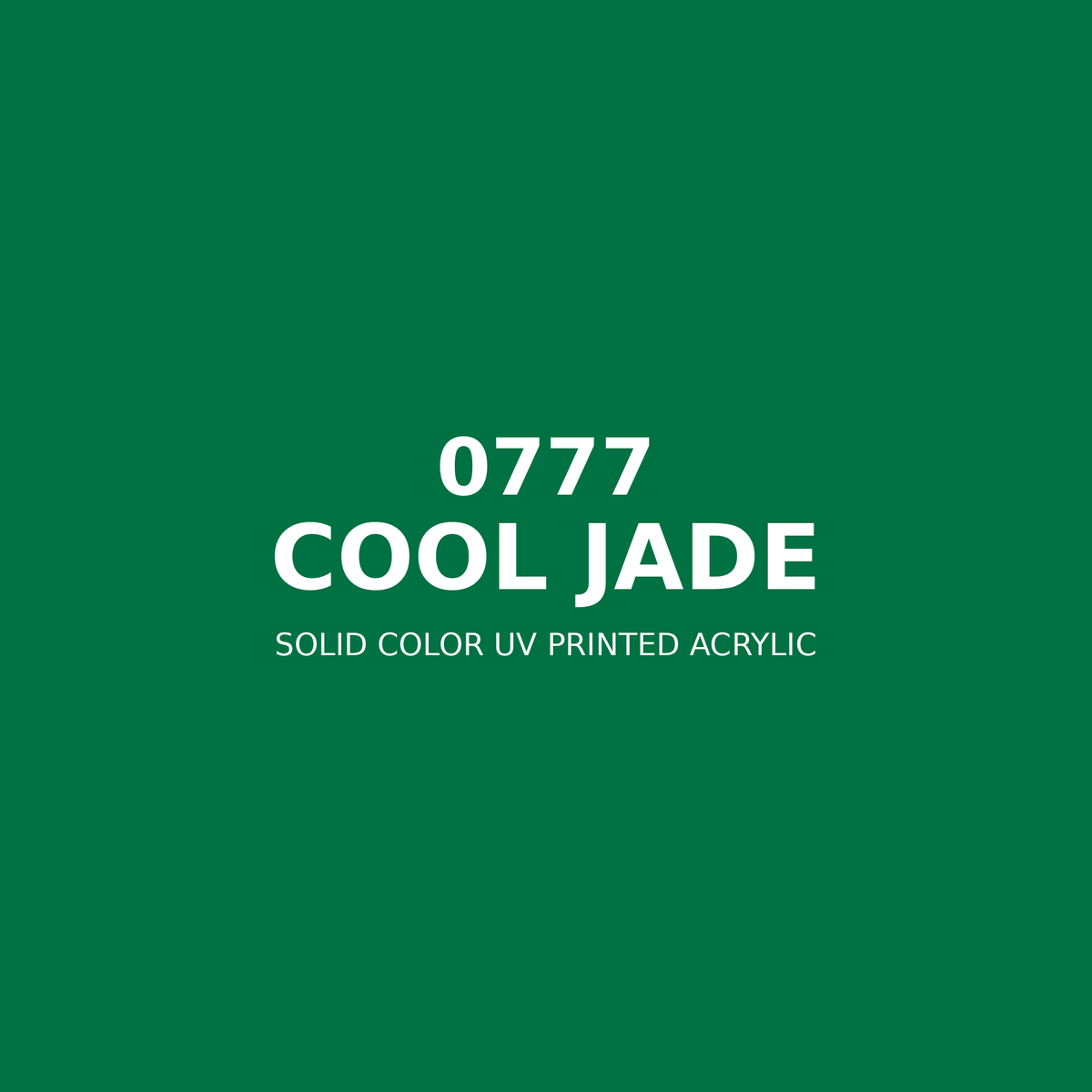 0777 | Cool Jade | Solid Color UV Printed Acrylic - Solid Color UV Printed Acrylic