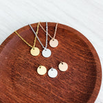 10mm Disc Necklace (Silver, Gold, or Rose Gold) and Optional Extra Discs, Metal Blank 133 - 