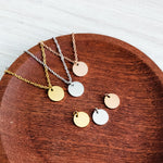 10mm Disc Necklace (Silver, Gold, or Rose Gold) and Optional Extra Discs, Metal Blank 133 - 