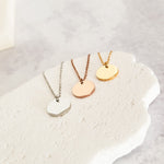 15mm Disc Necklace (Silver, Gold, or Rose Gold) and Optional Extra Discs, 1 Total, Metal Blank 44 - 