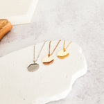 15mm Disc Necklace (Silver, Gold, or Rose Gold) and Optional Extra Discs, 1 Total, Metal Blank 44 - 