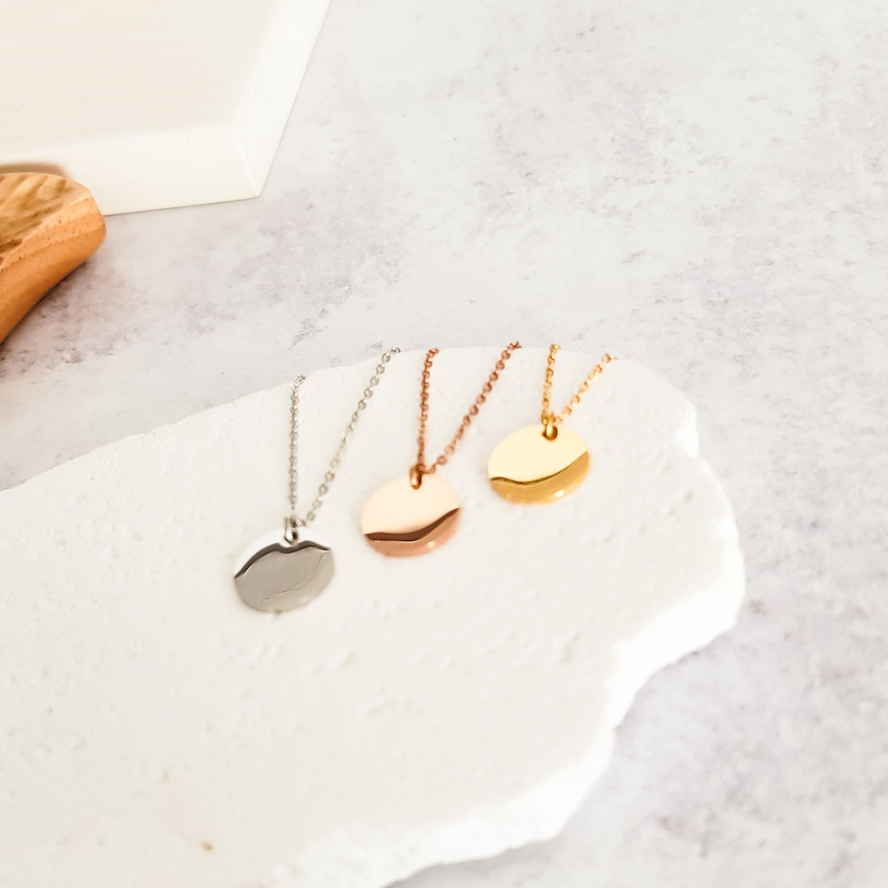 15mm Disc Necklace (Silver, Gold, or Rose Gold) and Optional Extra Discs, 1 Total, Metal Blank 44 - 