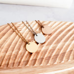 15mm Disc Necklace (Silver, Gold, or Rose Gold) and Optional Extra Discs, 1 Total, Metal Blank 44 - 