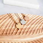15mm Disc Necklace (Silver, Gold, or Rose Gold) and Optional Extra Discs, 1 Total, Metal Blank 44 - 