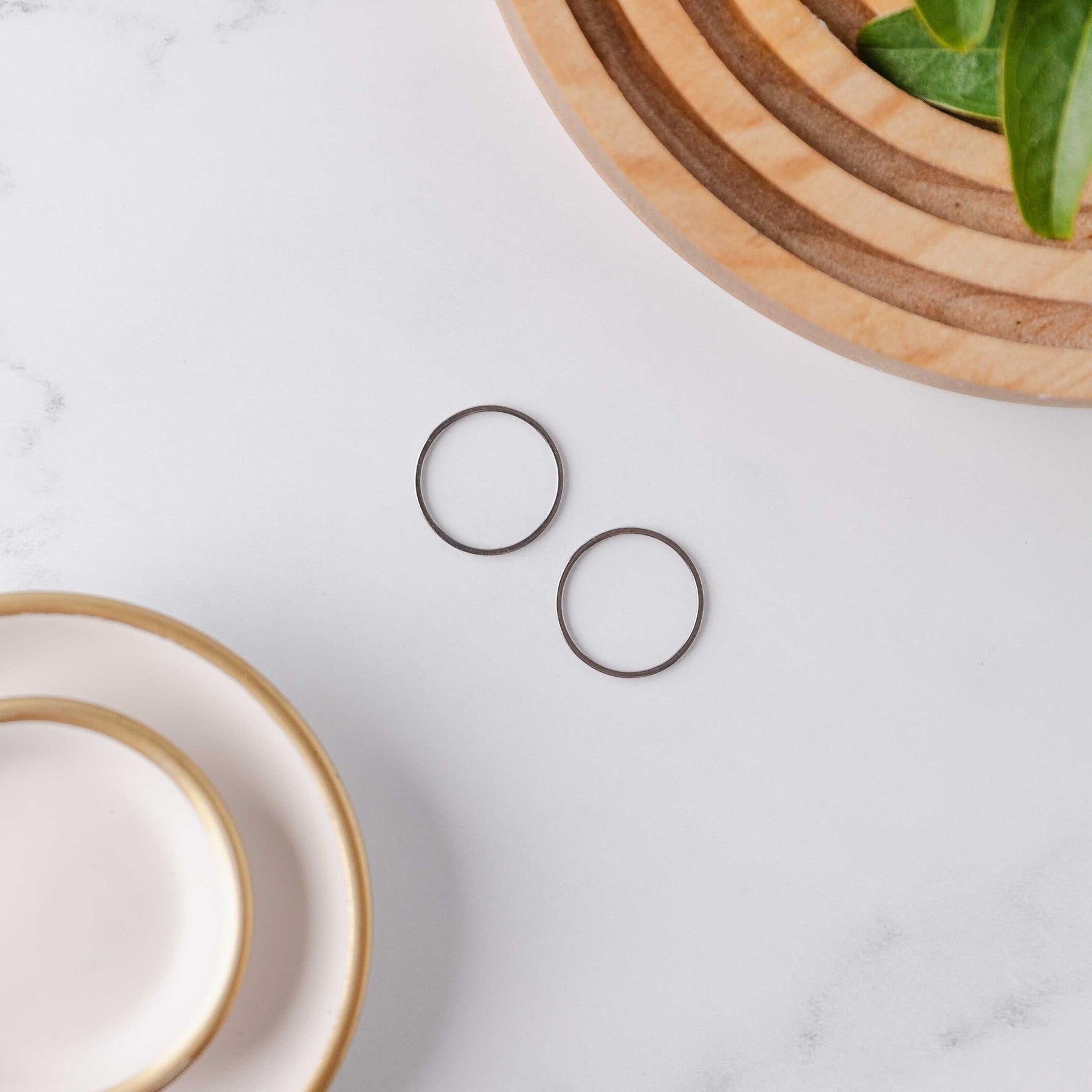 16mm Silver Stainless Steel Circle Linking Rings (Smooth), 10 Pieces, Connector 17 - 