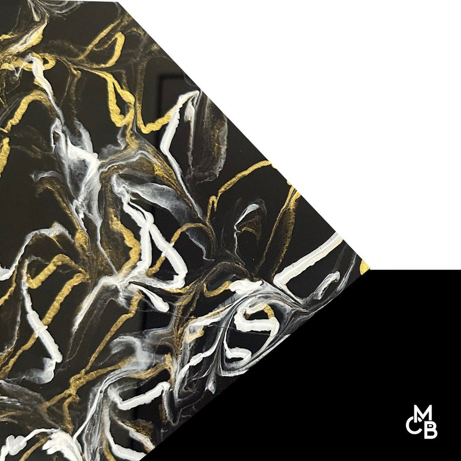 1/8" Black Golden Swirl Marble Cast Acrylic Sheets - Acrylic Sheets