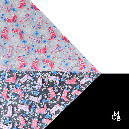 1/8" Cowgirl Boots on Star Spangles & Banner Acrylic Sheet CMB PRESTIGE PATTERNS - CMB Prestige Pattern