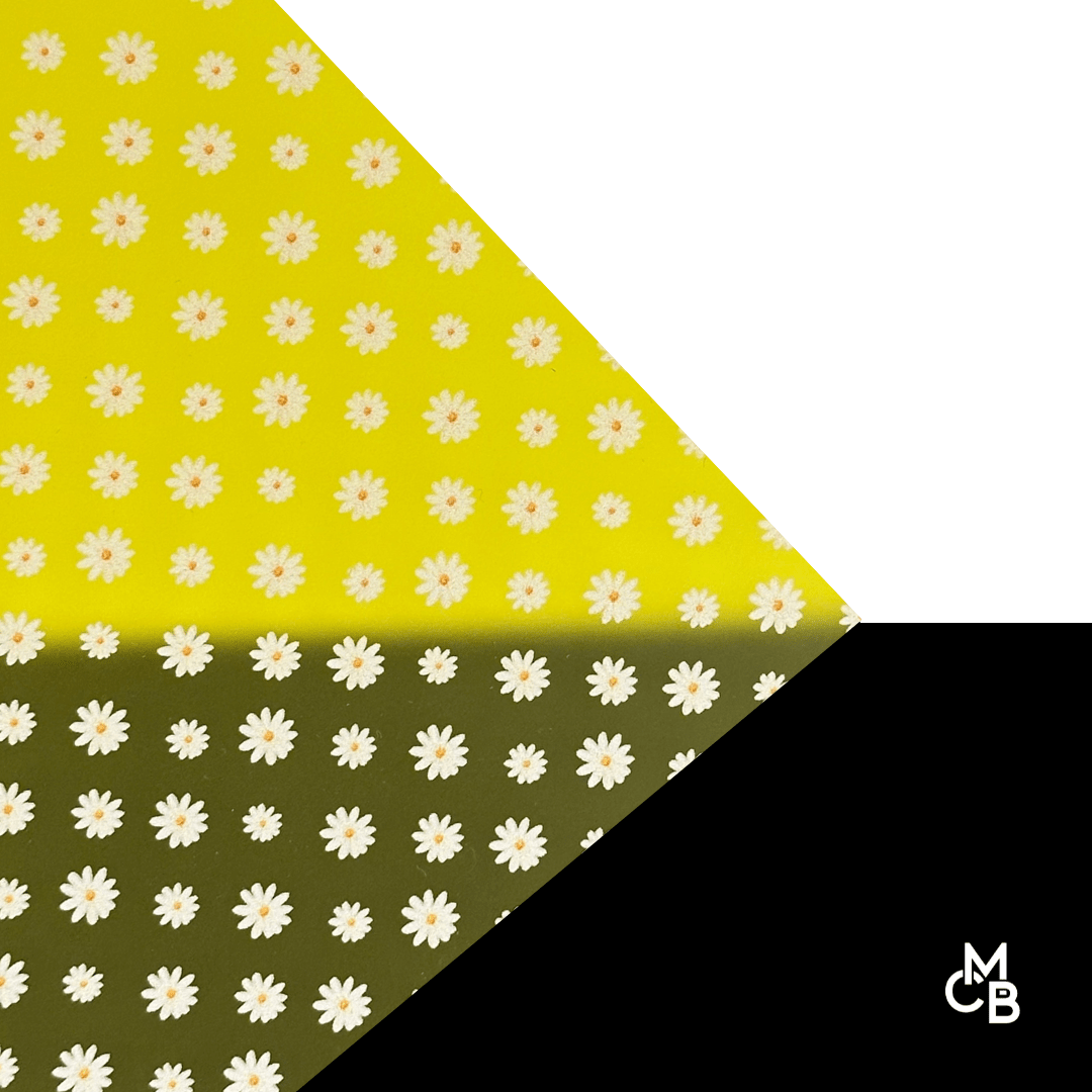 1/8" Dasiies on Frosted Lemon Acrylic Sheet CMB PRESTIGE PATTERNS - CMB Prestige Pattern