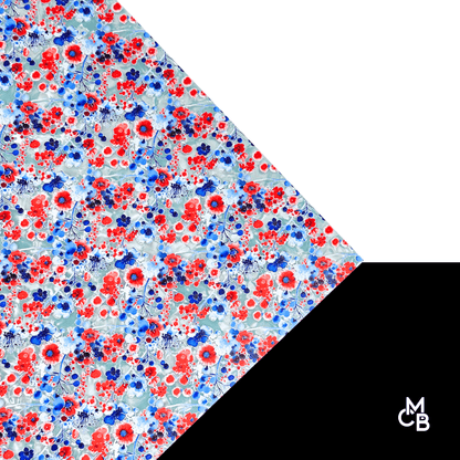 1/8" Florals for the Fourth on Baby Blue Mother of Pearl Acrylic Sheet CMB PRESTIGE PATTERNS - CMB Prestige Pattern