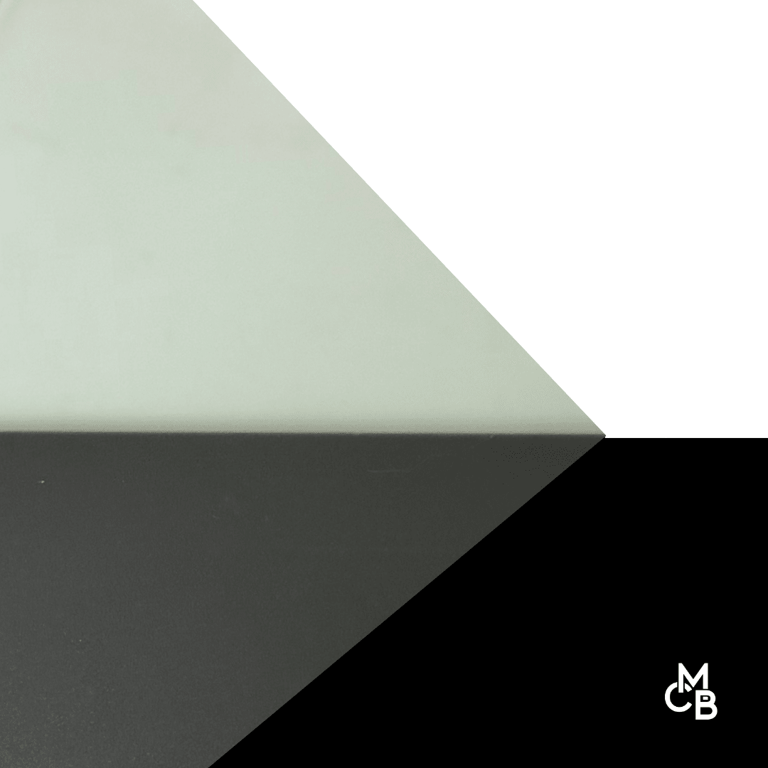 1/8" Frosted Glass Green Edge Cast Acrylic Sheets | Matte/Gloss Finish One Side Matte | 3030 - Acrylic Sheets