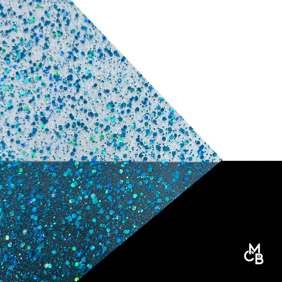 1/8" Holographic Aqua Blue Hexy Glitter Cast Acrylic Sheets - Acrylic Sheets