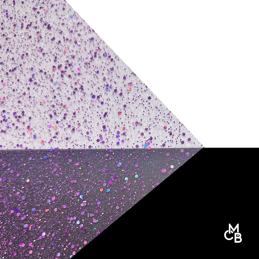 1/8" Holographic Purple Hexy Glitter Dots Cast Acrylic Sheets - Acrylic Sheets