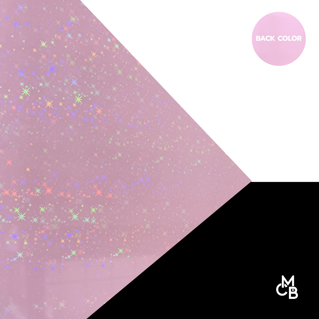 1/8" Iridescent Stars on Baby Pink Acrylic Sheets - Acrylic Sheets