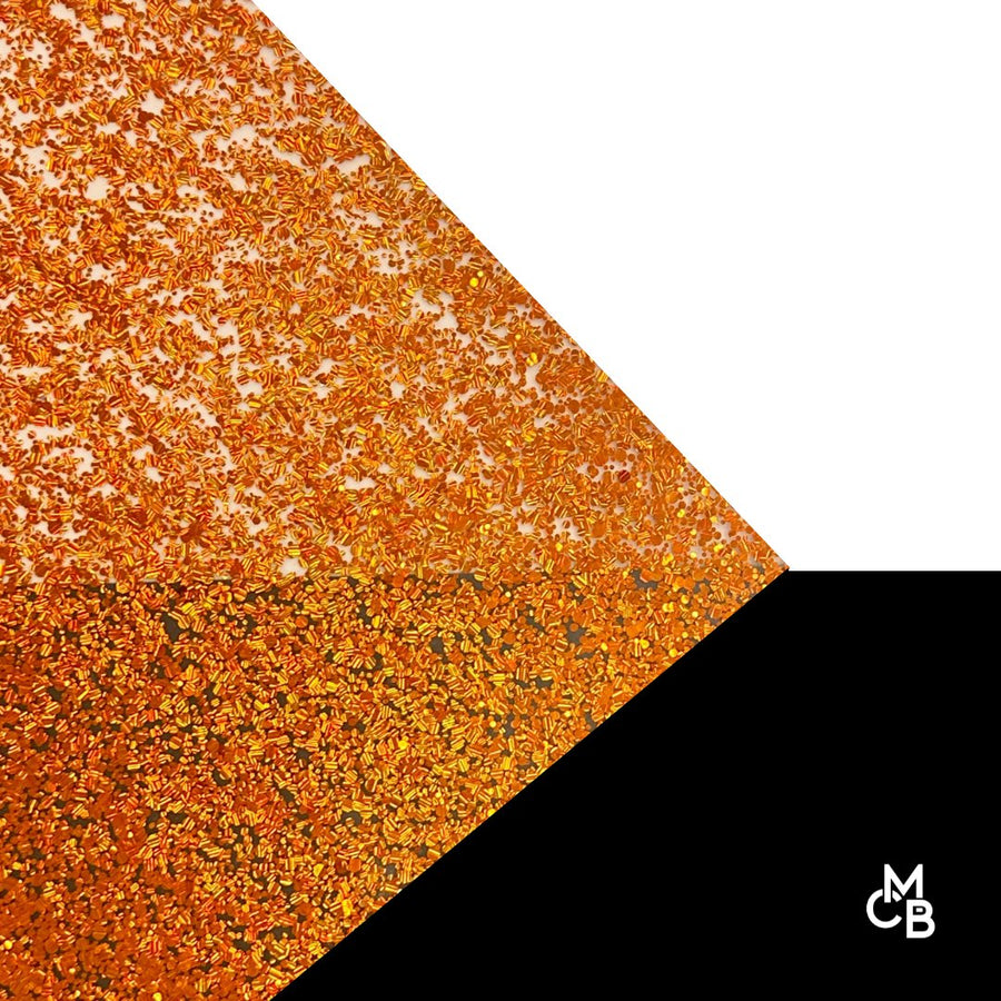 1/8" Orange Dazzle Glitter Cast Acrylic Sheets - Acrylic Sheets