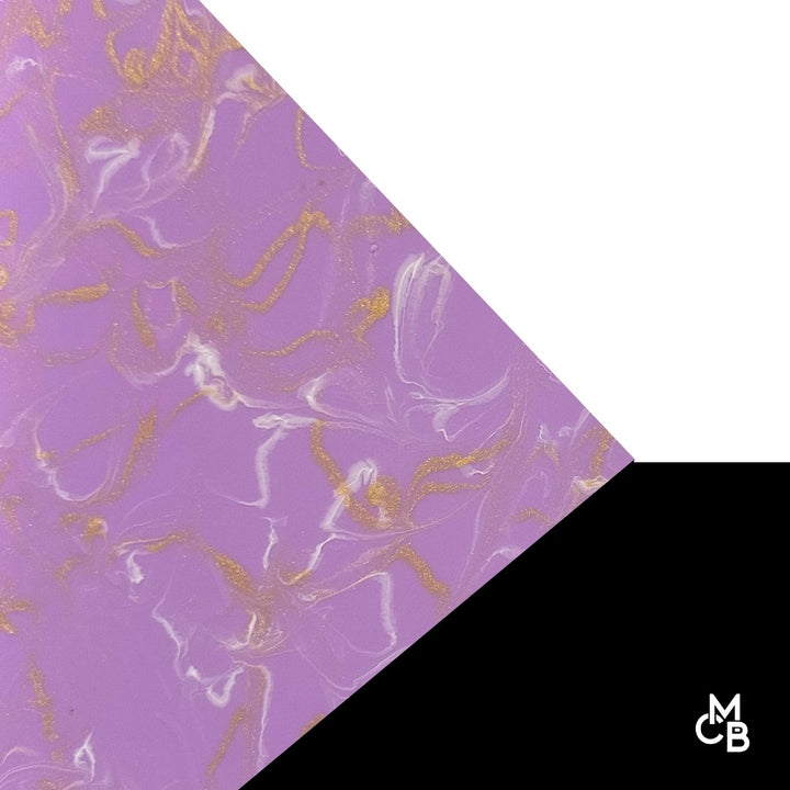 1/8" Pastel Purple Golden Swirl Marble Cast Acrylic Sheets - Acrylic Sheets