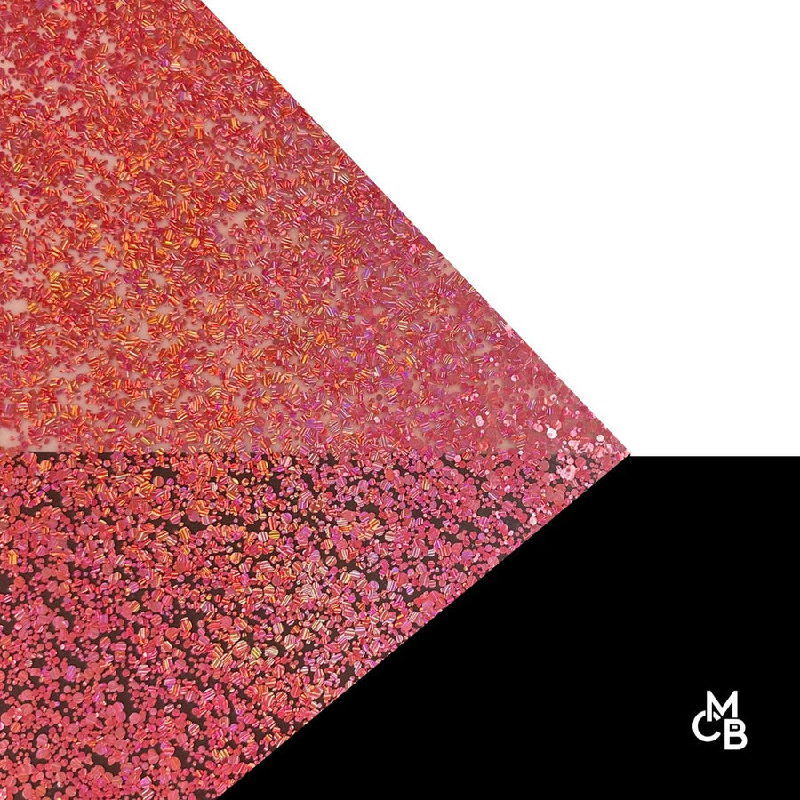 1/8" Pink Coral Dazzle Glitter Cast Acrylic Sheets - Acrylic Sheets