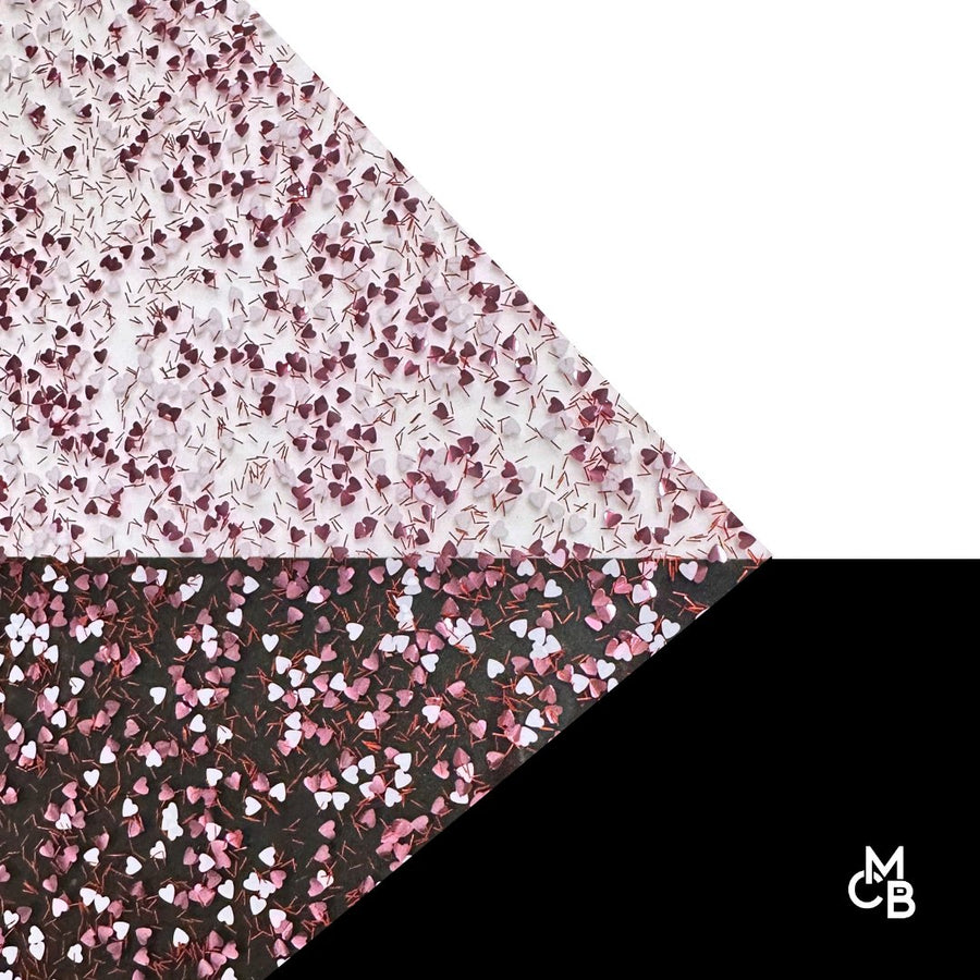 1/8" Pink Heart Shaped Glitter Cast Acrylic Sheets - Acrylic Sheets