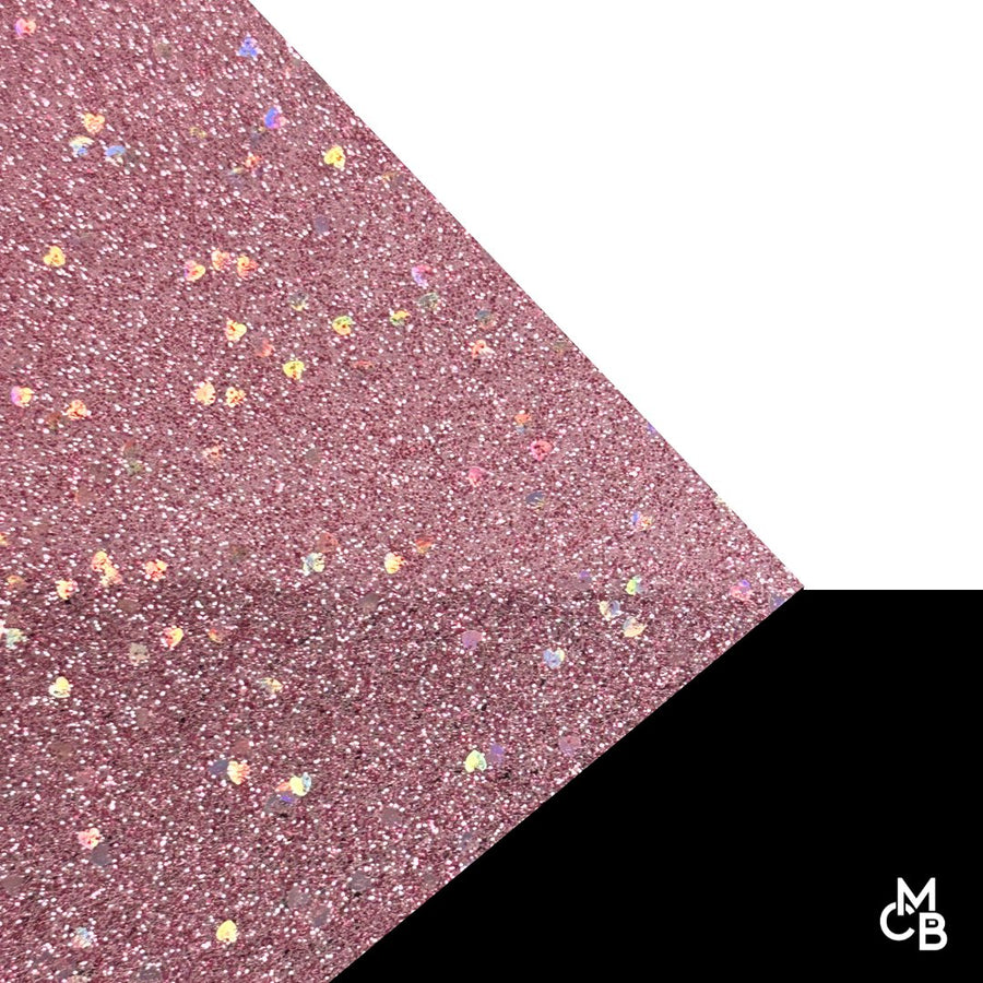 1/8" Pink Hearts Sparkling Glitter Cast Acrylic Sheets - Acrylic Sheets