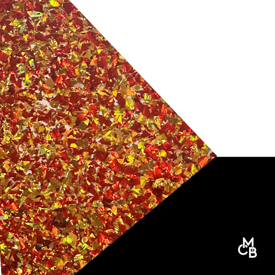 1/8" Red & Gold Flake Glitter Cast Acrylic Sheets - Acrylic Sheets