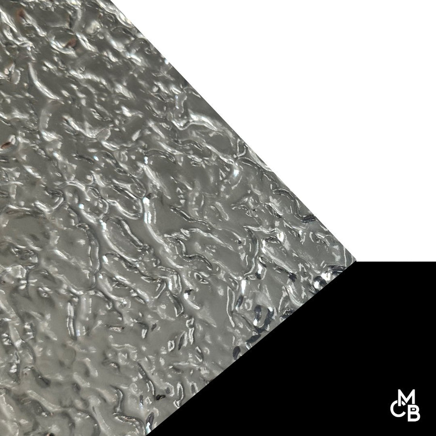 1/8" Silver Glacier Textured Mirror Acrylic Sheets - Acrylic Sheets