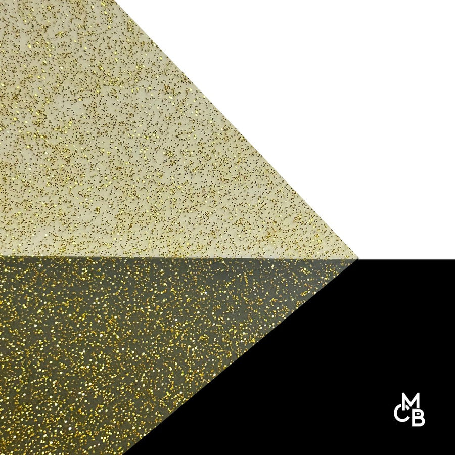 1/8" Sparkling Gold Glitter Cast Acrylic Sheets - Acrylic Sheets