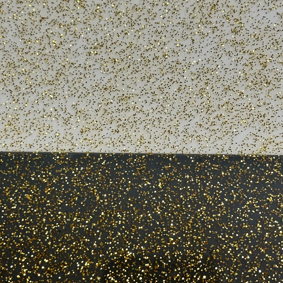 1/8" Sparkling Gold Glitter Cast Acrylic Sheets - Acrylic Sheets