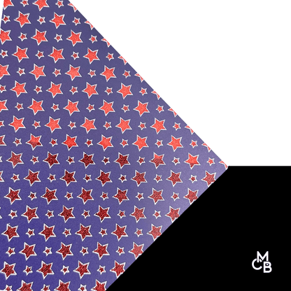 1/8" Stars on Blue on Scarlet Tulle Threads Acrylic Sheet CMB PRESTIGE PATTERNS - CMB Prestige Pattern