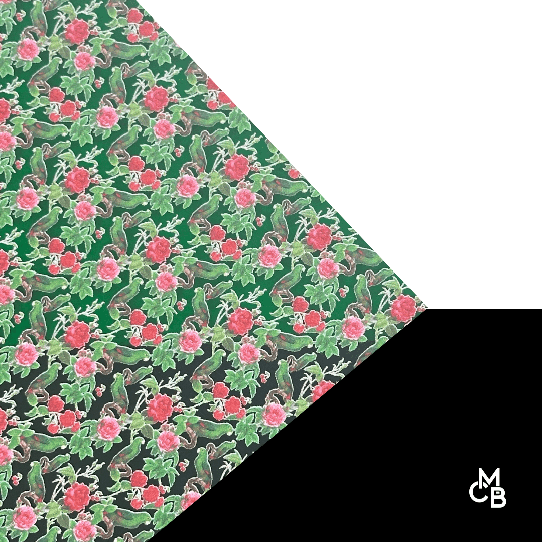 1/8" Vintage Floral on Transparent Green Pattern Acrylic Sheet CMB PRESTIGE PATTERNS - CMB Pattern Acrylic