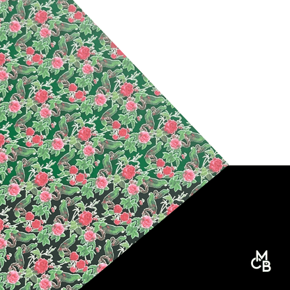 1/8" Vintage Floral on Transparent Green Pattern Acrylic Sheet CMB PRESTIGE PATTERNS - CMB Pattern Acrylic