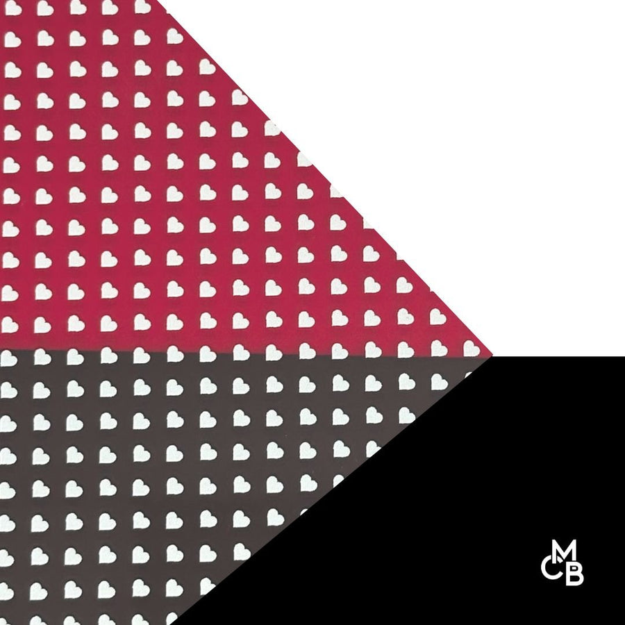 1/8" White Hearts on Frosted Burgundy Pattern Acrylic Sheet CMB PRESTIGE PATTERNS (Copy) - CMB Pattern Acrylic