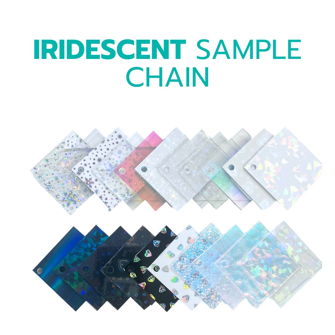 2" Sample Bundle - 1/8" Iridescent Acrylic Sheets - Acrylic Sheet Bundles