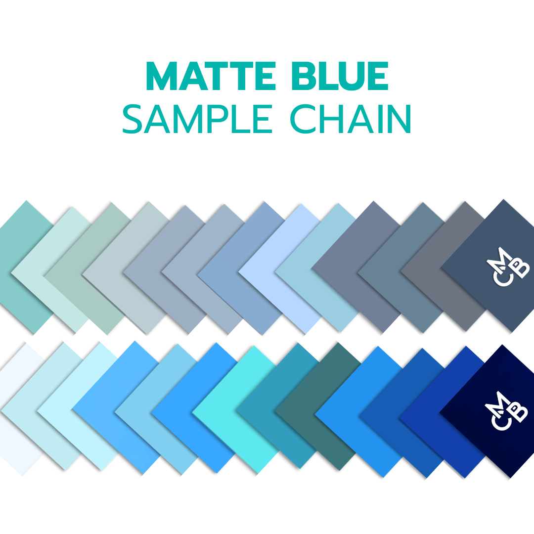 2" Sample Bundle - 1/8" Matte Blues Acrylic Sheets - Acrylic Sheet Bundles