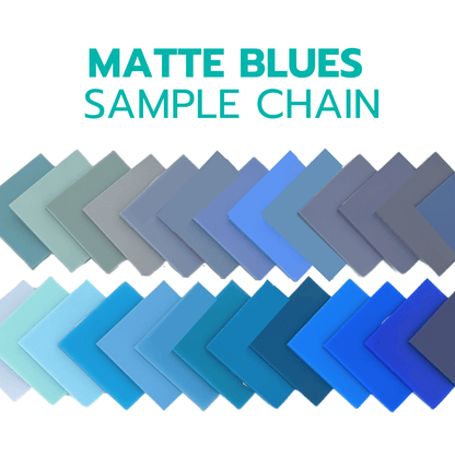 2" Sample Bundle - 1/8" Matte Blues Acrylic Sheets - Acrylic Sheet Bundles