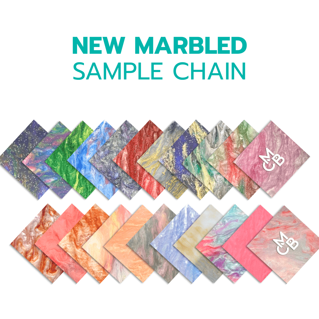2" Sample Bundle - 1/8" New Marble Glitter Acrylic Sheets - Acrylic Sheet Bundles