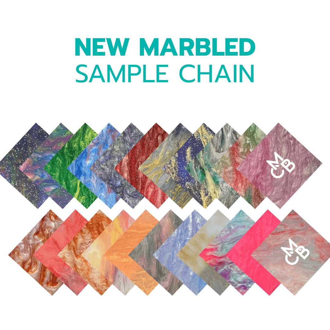 2" Sample Bundle - 1/8" New Marble Glitter Acrylic Sheets - Acrylic Sheet Bundles