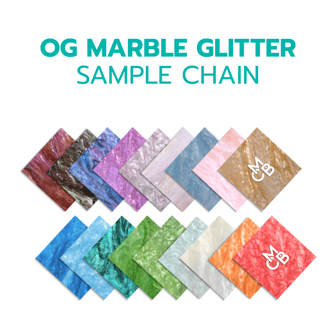 2" Sample Bundle - 1/8" OG Marble Glitter Acrylic Sheets - Acrylic Sheet Bundles