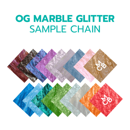 2" Sample Bundle - 1/8" OG Marble Glitter Acrylic Sheets - Acrylic Sheet Bundles
