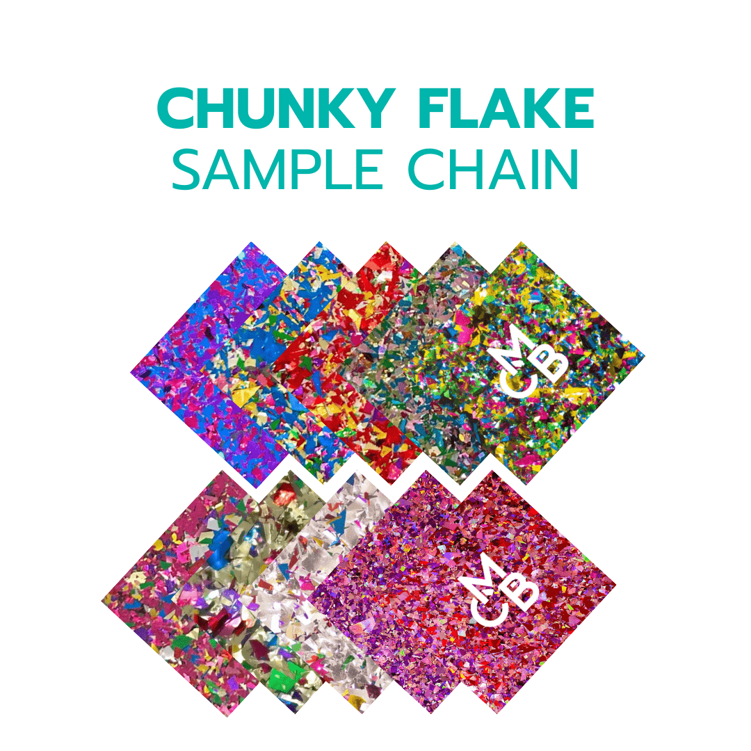 2" Sample Bundle - 5/32" Chunky Flake Glitters Acrylic Sheets - Acrylic Sheet Bundles