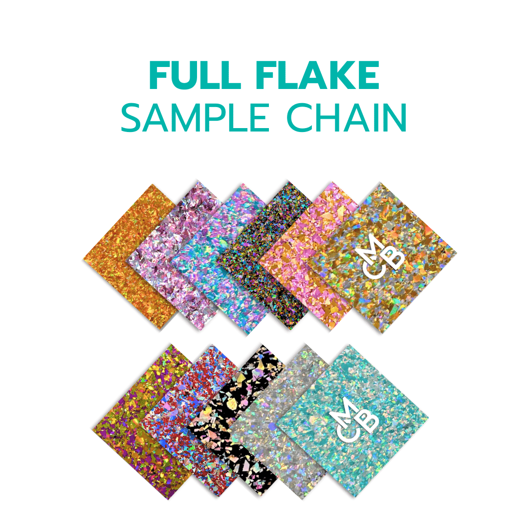 2" Sample Bundle - Full Flake Glitters Acrylic Sheets - Acrylic Sheet Bundles