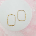 20mm Hammered Gold Rectangle Brass Charm with Hole, 10 Pieces, Charm 112 - 