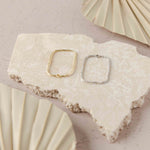 20mm Hammered Gold Rectangle Brass Charm with Hole, 10 Pieces, Charm 112 - 