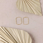 20mm Hammered Gold Rectangle Brass Charm with Hole, 10 Pieces, Charm 112 - 