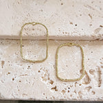 20mm Hammered Gold Rectangle Brass Charm with Hole, 10 Pieces, Charm 112 - 