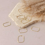 20mm Hammered Gold Rectangle Brass Charm with Hole, 10 Pieces, Charm 112 - 