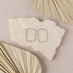 20mm Hammered Silver Rectangle Brass Charm with Hole, 10 Pieces, Charm 61 - 