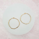 22mm Hammered Gold Circle Brass Charm with Hole, 10 Pieces, Charm 88 - 