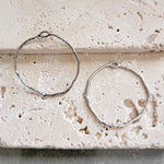 22mm Hammered Silver Circle Brass Charm with Hole, 10 Pieces, Charm 69 - 