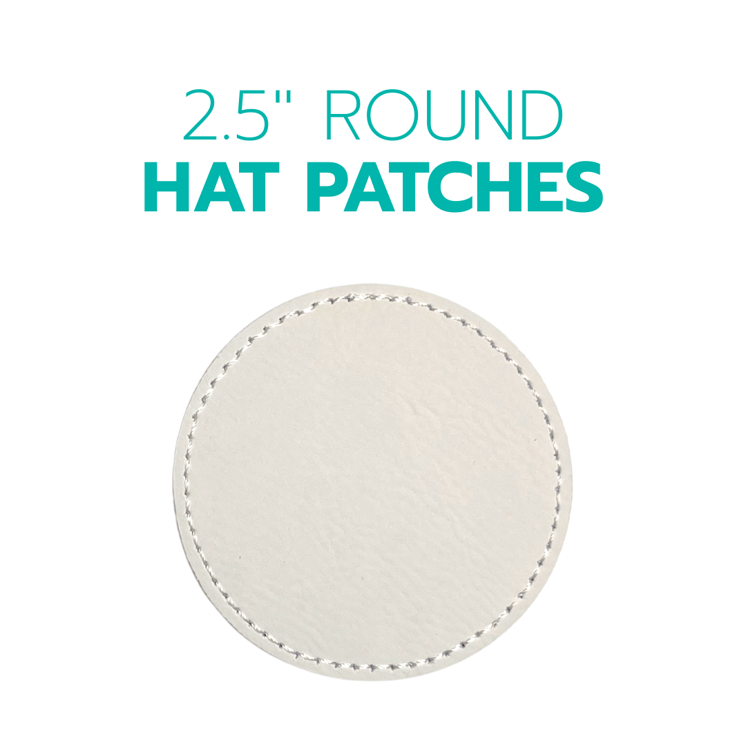 2.5" Round Leatherette Hat Patches - LASERABLE LEATHERETTE