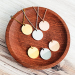 25mm Disc Necklace (Silver, Gold, or Rose Gold) and Optional Extra Discs, Metal Blank 135 - 